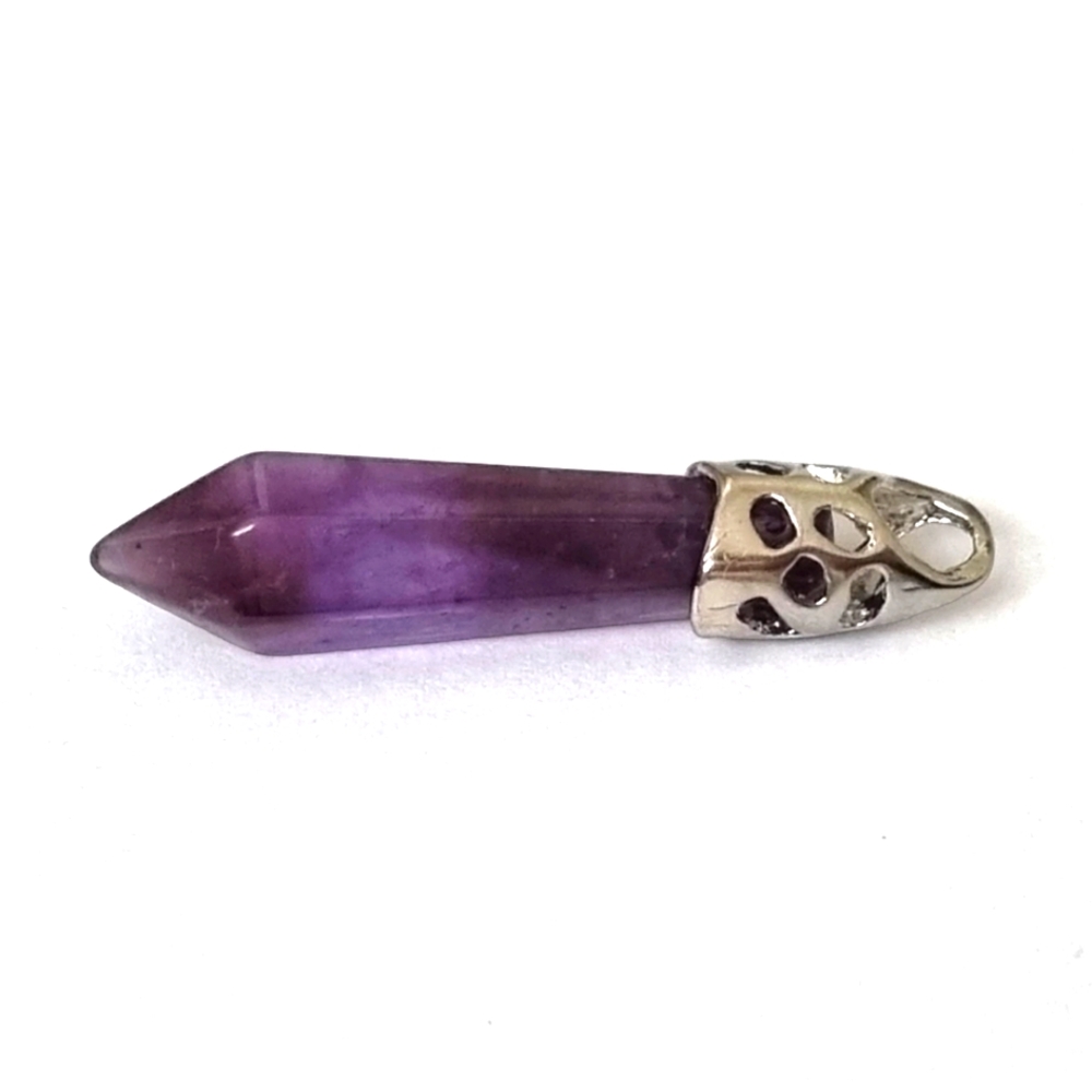 Purple Pendant - with Either Black Cord or Silver Tone Chain of Choice - Picture 1 of 3